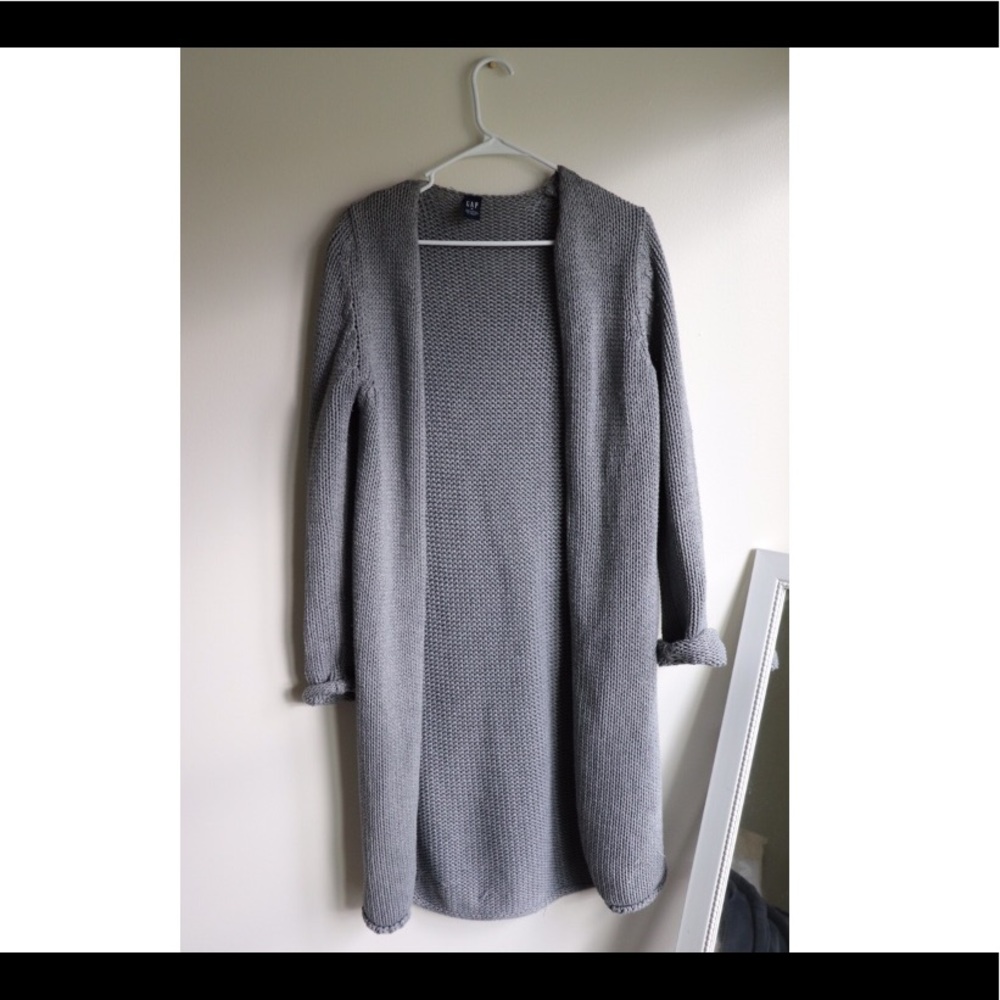 Long knit cardigan